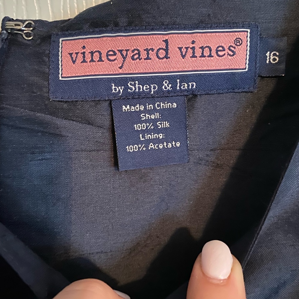 Vineyard Vines silk pie let dress rope detail - Picture 2 of 2